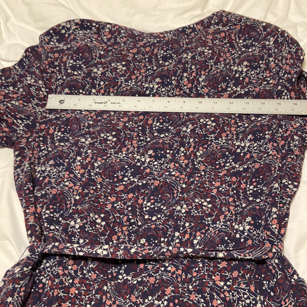 Caslon Floral Dress Size M 3/4 Sleeve Belted Boho Midi Nordstrom - Picture 13 of 14